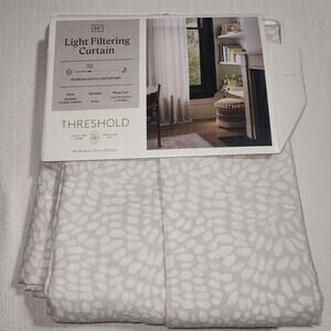 Threshold light filtering curtain W54'' x L 84'' Modern floral Farrah